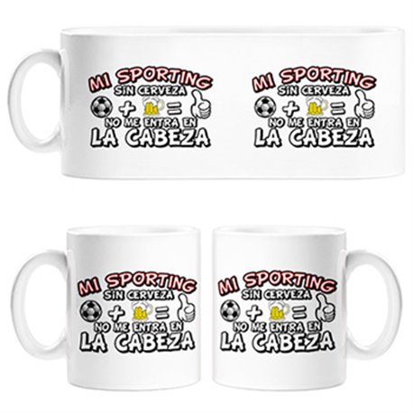 Taza Mi Sporting sin Cerveza no me entra en la cabeza