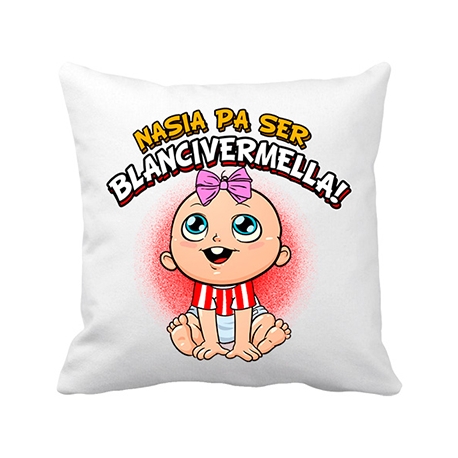 Cojín con relleno nacida para ser Blancivermella Girona fútbol