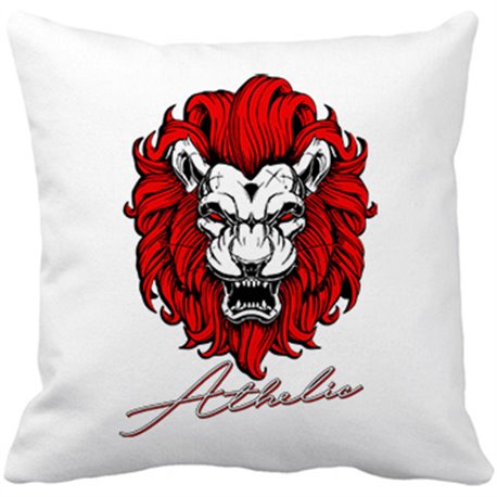 Cojín con relleno ilustración león de Bilbao fan del Athletic