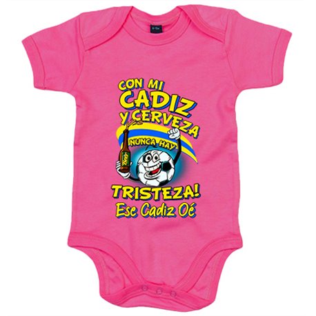 Body bebé frase con mi Cádiz y cerveza nunca hay tristeza fútbol