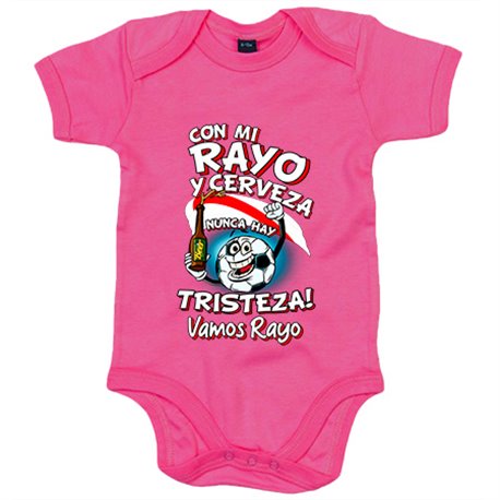Body bebé frase con mi Rayo y cerveza nunca hay tristeza Vallecas fútbol