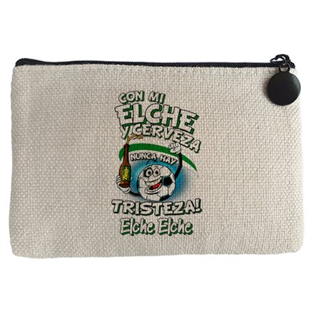 Monedero frase con mi Elche y cerveza nunca hay tristeza fútbol