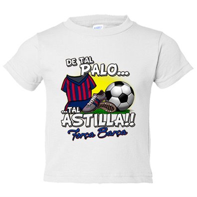 Camiseta niño De tal palo tal astilla Barcelona fútbol