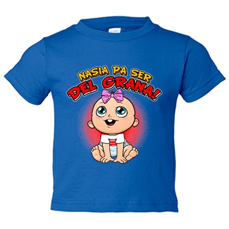 Camiseta bebé nacida para ser del Graná para aficionado al fútbol de Granada