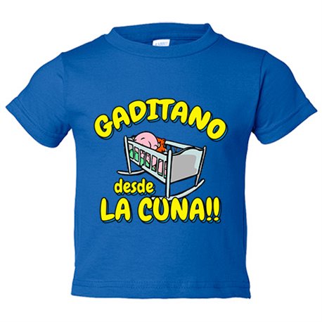 Camiseta bebé Gaditano desde la cuna para aficionado al fútbol