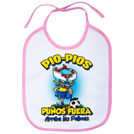 Babero frase pio pios puños fuera parodia robot de los 80 para nostálgicos futboleros de Las Palmas