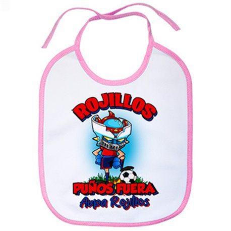 Babero frase rojillos puños fuera parodia robot de los 80 para nostálgicos futboleros