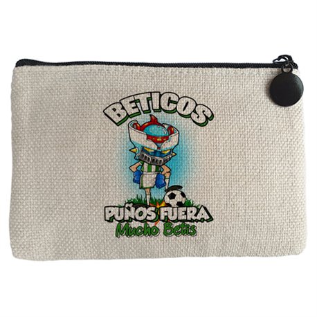 Monedero frase béticos puños fuera parodia robot de los 80 para nostálgicos futboleros del Betis