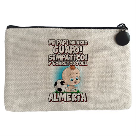 Monedero mi papi me hizo guapo simpático y sobretodo aficionado al fútbol de Almería