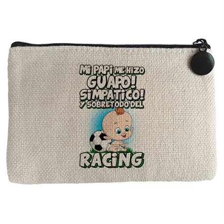 Monedero mi papi me hizo guapo simpático y sobretodo aficionado al fútbol del Racing