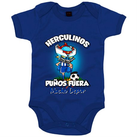 Body bebé frase Herculinos puños fuera parodia robot de los 80 para nostálgicos futboleros del Depor