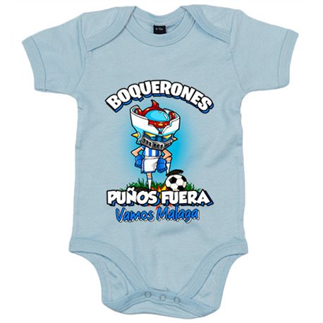 Body bebé frase boquerones puños fuera parodia robot de los 80 para nostálgicos futboleros del Málaga