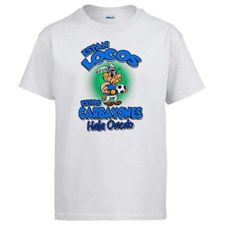 Camiseta parodia de Asteris para aficionados al fútbol de Oviedo