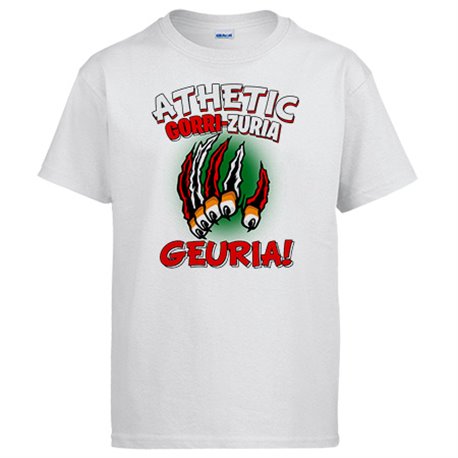 Camiseta para futboleros del Athletic frase gorri zuria geuria