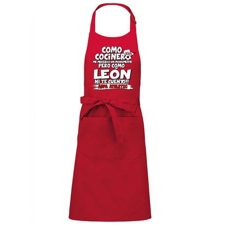 Delantal Athletic cocinero león aficionado al fútbol