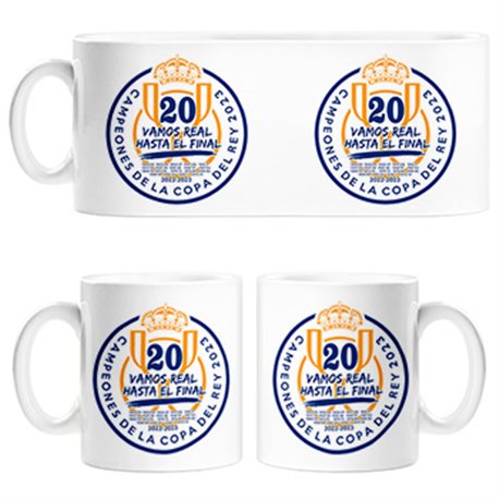 Taza campeones de copa del rey vamos real hasta el final para aficionados del fútbol de Madrid