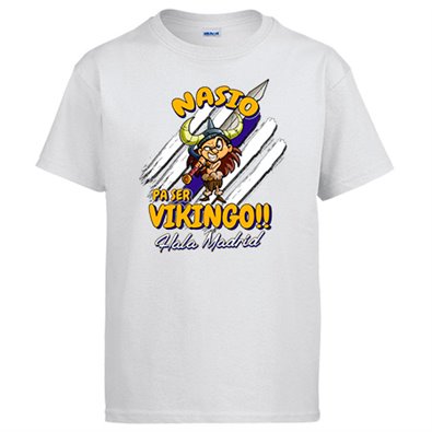 Camiseta nacido para ser Vikingo Madrid fútbol Merengue