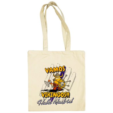 Bolsa de tela vamos Vikingos Madrid fútbol merengues