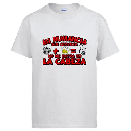 Camiseta Mi Numancia sin Cerveza no me entra en la cabeza frase para futboleros
