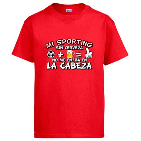 Camiseta Mi Sporting sin Cerveza no me entra en la cabeza