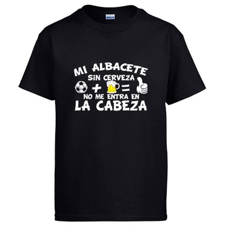 Camiseta Mi Albacete sin Cerveza no me entra en la cabeza frase para futboleros