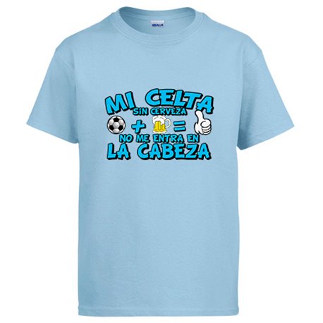 Camiseta Mi Celta sin Cerveza no me entra en la cabeza frase para futboleros