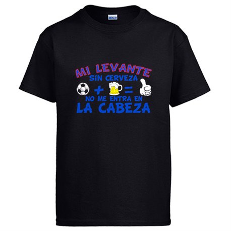 Camiseta Mi Levante sin Cerveza no me entra en la cabeza frase para futboleros